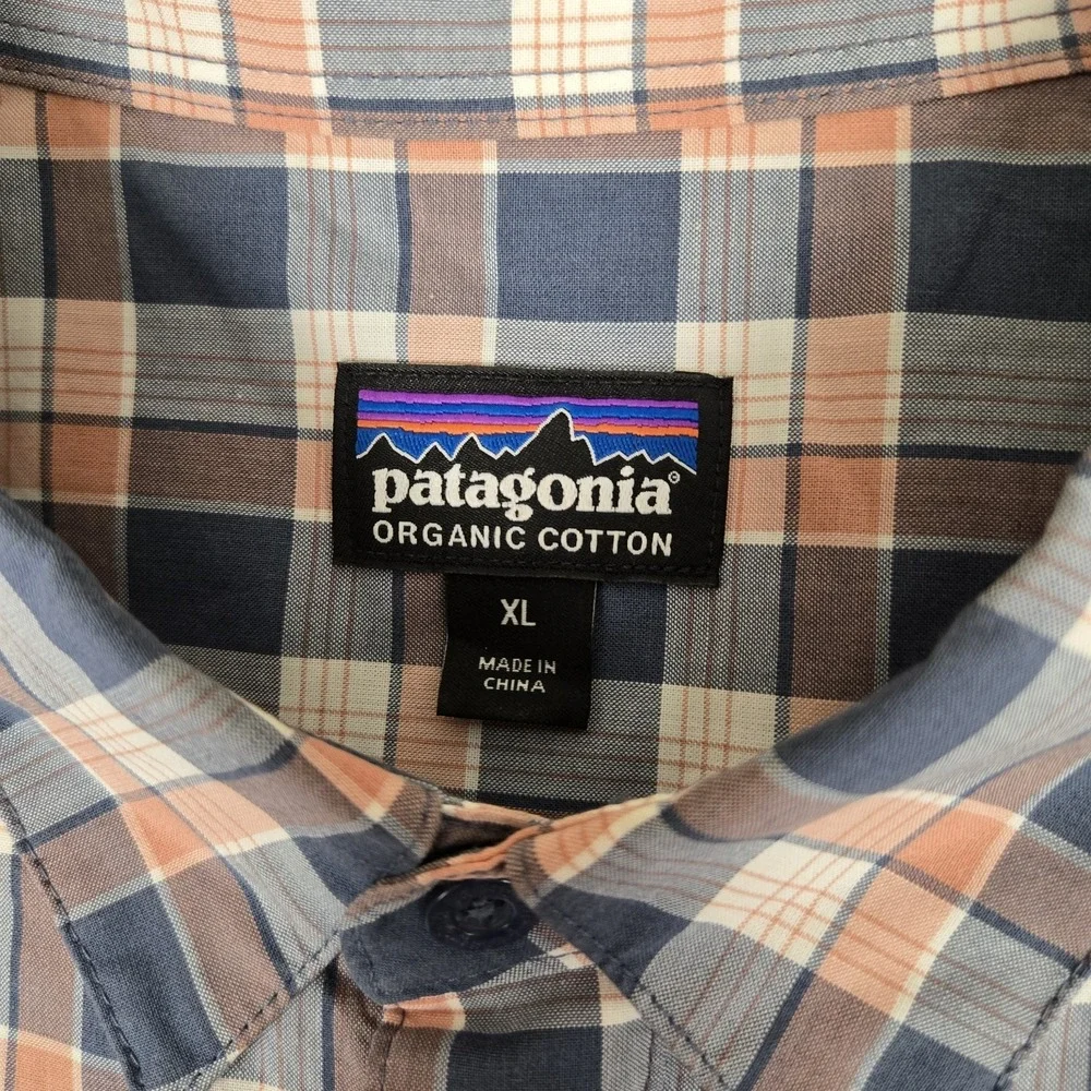 Patagonia Dogfish Head Shirt Mens XL Plaid Fezzman Organic Cotton Classic 53964